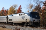 AMTK 179 kicks up the leaves as it heads northbound